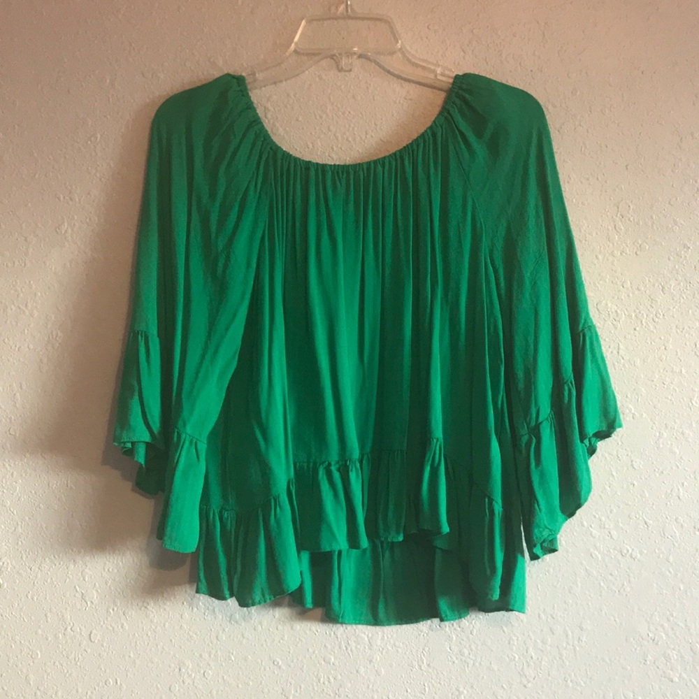 Emerald Green Peplum Top